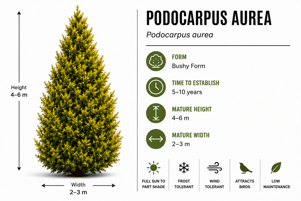 25x Golden Totara - $5.99 each
